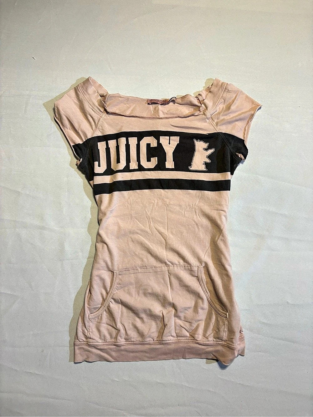 Juicy Couture Graphic Short Sleeve Top in Pink & Black